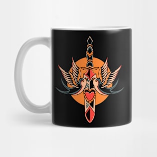 swallow and dagger tattoo Mug